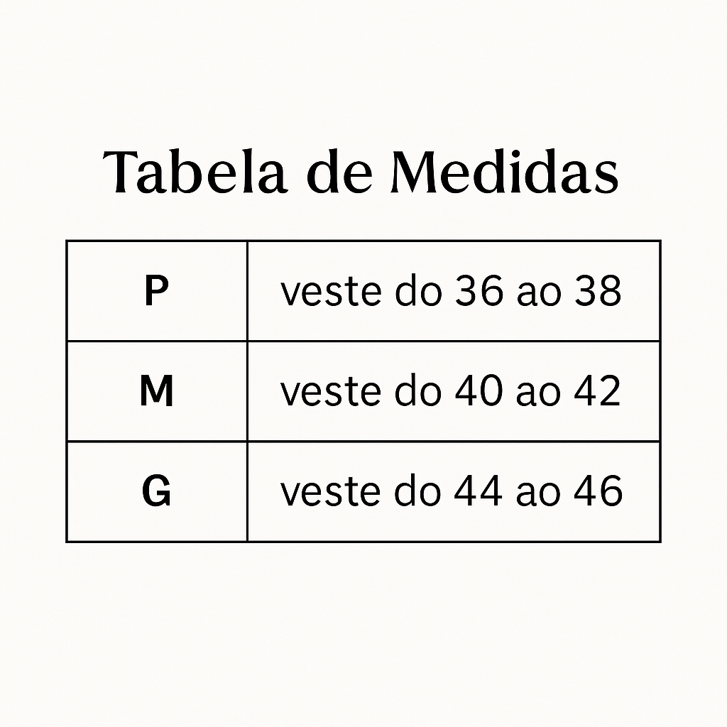 Tabela de Medidas